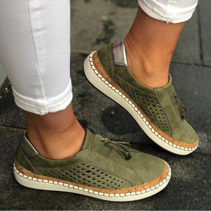 Women's Casual Slip On Arch Support Walking Loafers