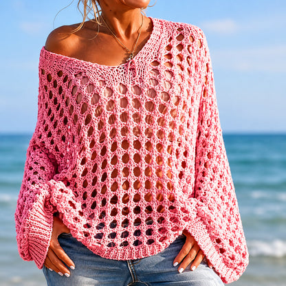 Women's Crochet Beach Cover Up Pullover