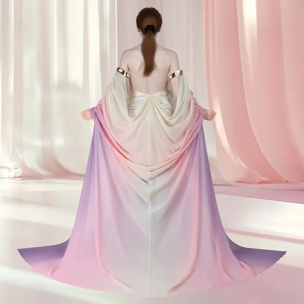 Costume da donna da principessa della galassia, abito fantasy fluente da cosplay