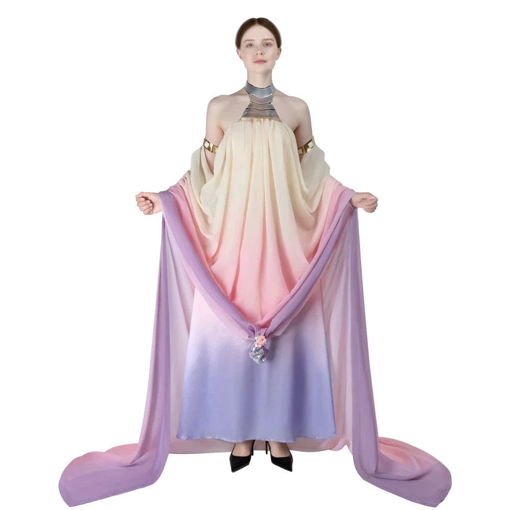Costume da donna da principessa della galassia, abito fantasy fluente da cosplay