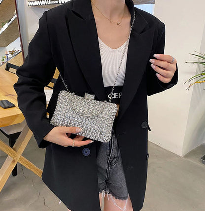 Women's Geometric Pattern Clutch Bag Compact Structured Evening Purse