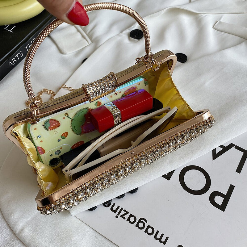 Women's Geometric Pattern Clutch Bag Compact Structured Evening Purse