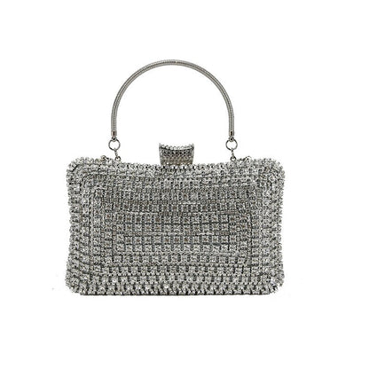 Women's Geometric Pattern Clutch Bag Compact Structured Evening Purse