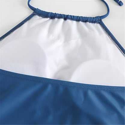 Women's Halter Tankini Swimsuit Two Piece Beach Swimwear