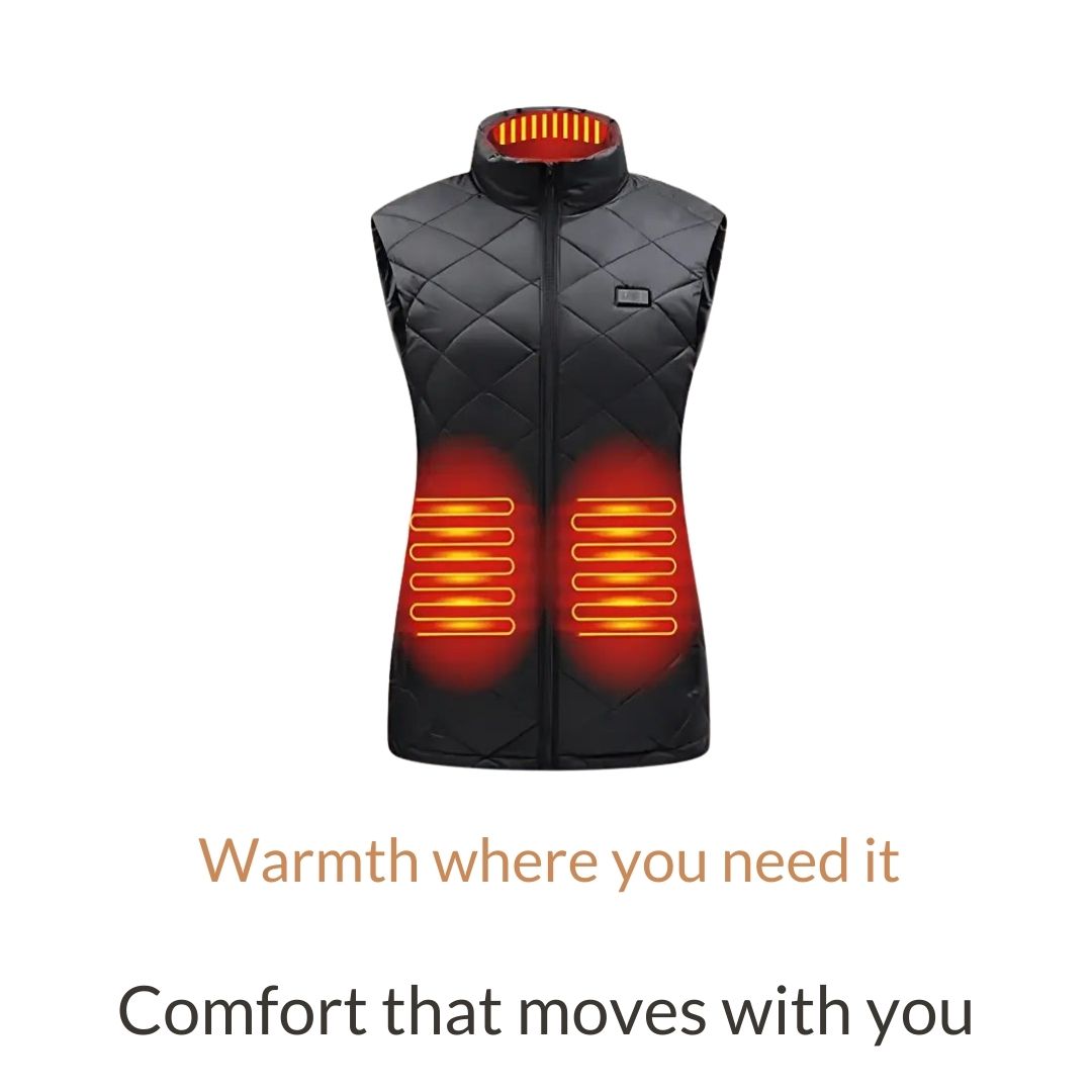 Women’s Heated Gilet Lightweight USB Powered Vest Adjustable Heat Settings
