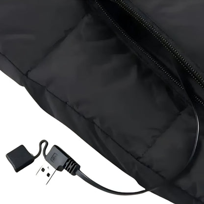Women's Heated Vest Quilted Electric Heating Stand Collar Zipper Pockets Lightweight