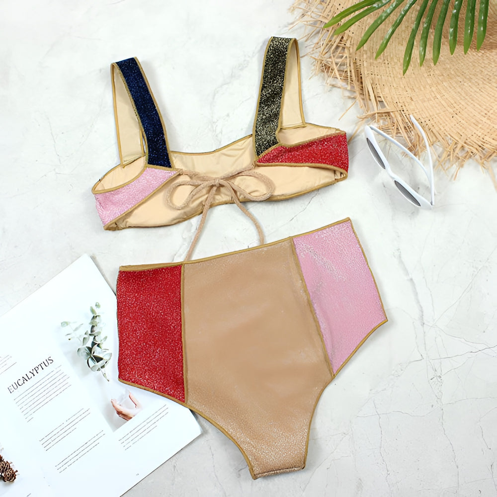 Women's High Waisted Bikini Set Two Piece Beach Swimwear
