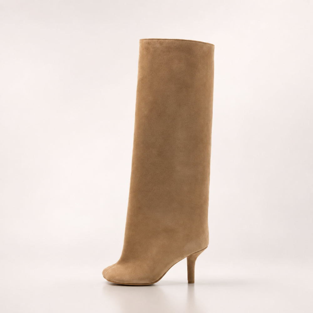 Women's Knee High Suede Boots Pointed Toe Pull On Fashion Boots