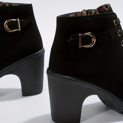 Women's Lace Up Block Heel Ankle Booties
