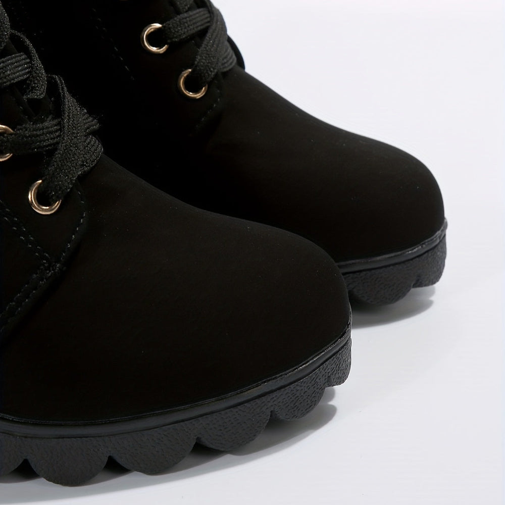 Women's Lace Up Block Heel Ankle Booties