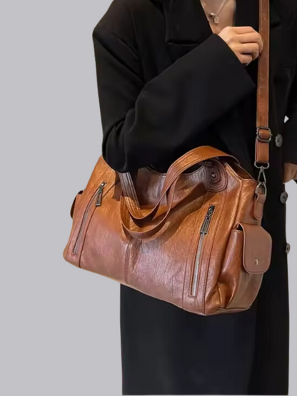Women's Large Capacity Crossbody Shoulder Bag with Wide Adjustable Strap and Secure Zipper
