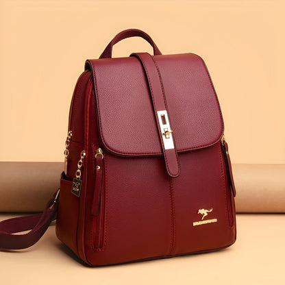 Women's Luxury Leather Backpack Elegant Everyday Office Carry