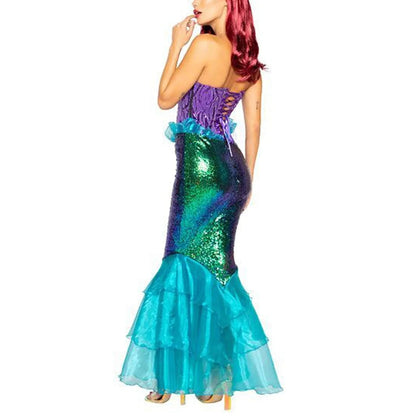 Women's Mermaid Dress Costume Shimmering Fishtail Fantasy Outfit
