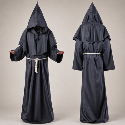 Costume da suora da donna, abito lungo fino ai piedi per Halloween, cosplay e travestimenti