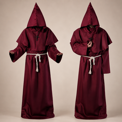 Costume da suora da donna, abito lungo fino ai piedi per Halloween, cosplay e travestimenti