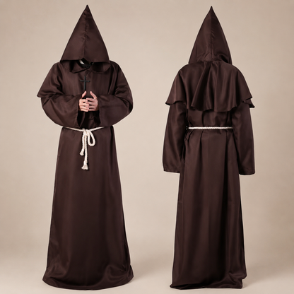 Costume da suora da donna, abito lungo fino ai piedi per Halloween, cosplay e travestimenti