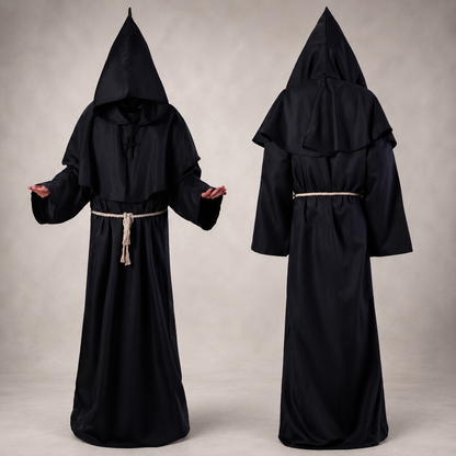 Costume da suora da donna, abito lungo fino ai piedi per Halloween, cosplay e travestimenti