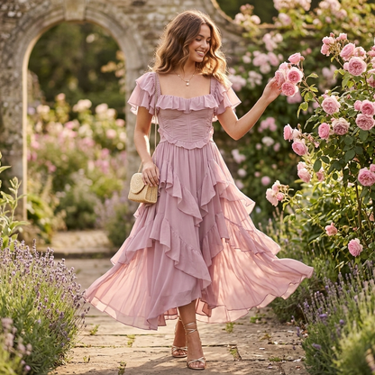 Women's Off Shoulder Ruffle Maxi Dress Party Evening Wear