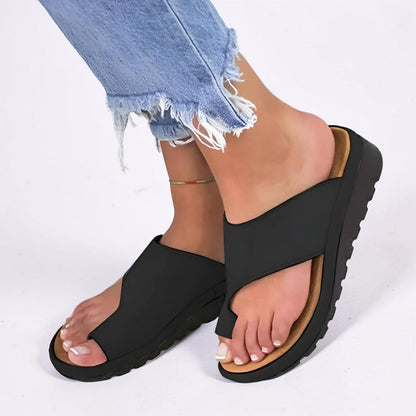 Women's Open Toe Slip On Flat Walking Sandals