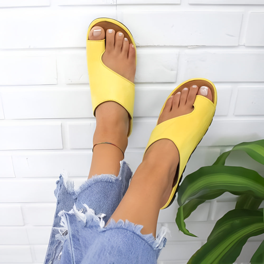 Women's Open Toe Slip On Flat Walking Sandals