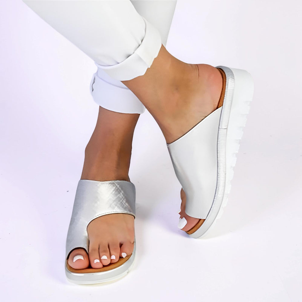 Women's Open Toe Slip On Flat Walking Sandals
