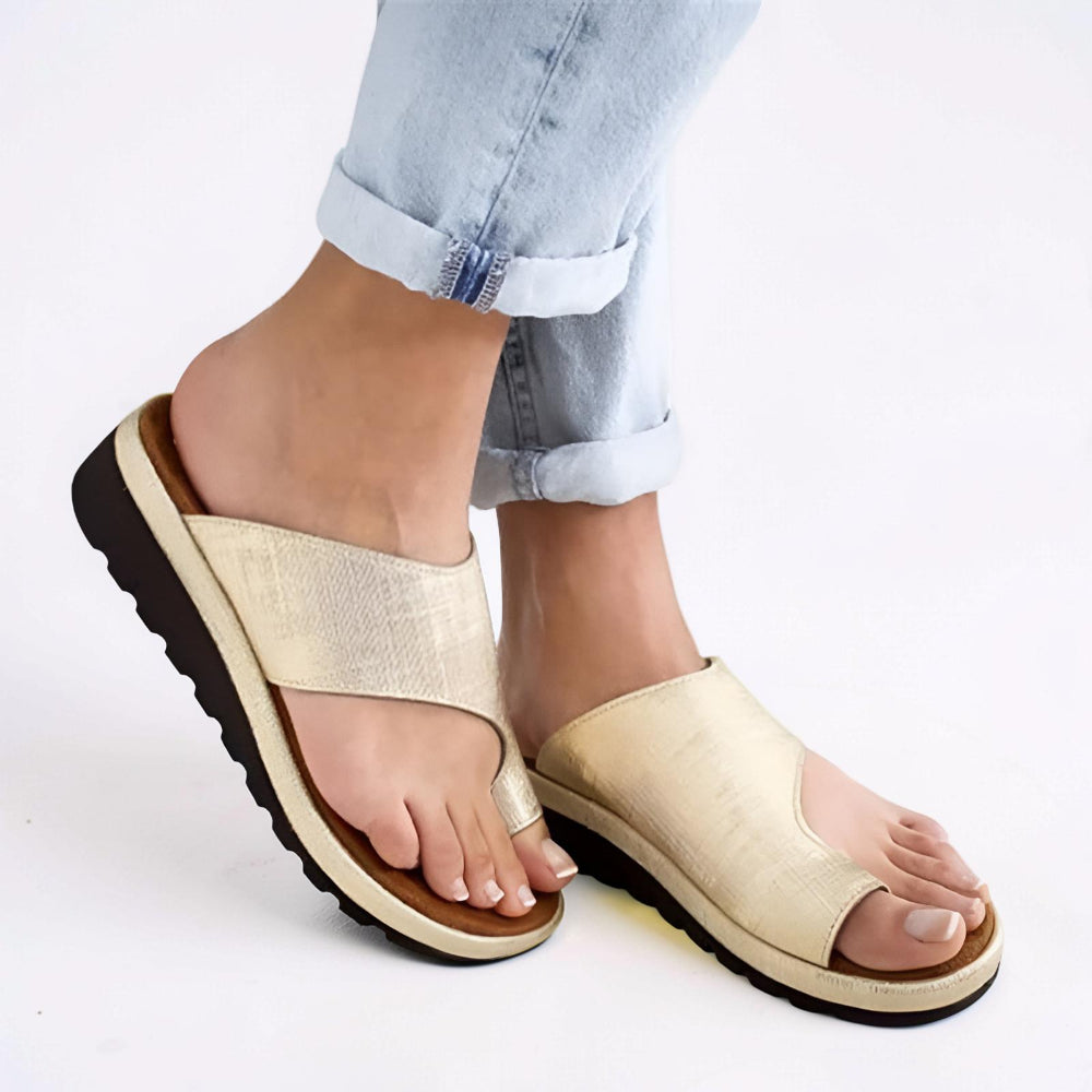 Women's Open Toe Slip On Flat Walking Sandals