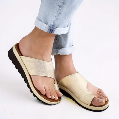 Women's Open Toe Slip On Flat Walking Sandals