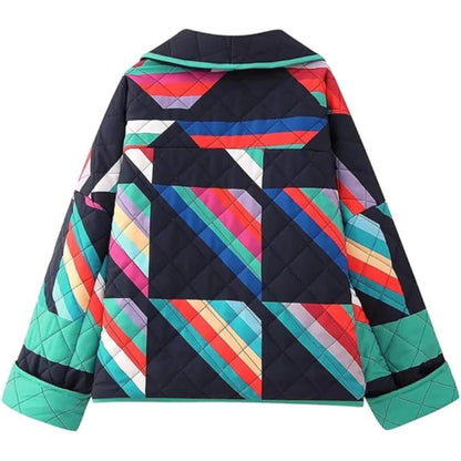 Women's Oversized Patterned Open Front Knit Cardigan Sweater