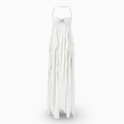 Women's Pleated Off Shoulder Maxi Gown