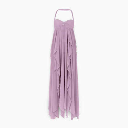 Women's Pleated Off Shoulder Maxi Gown