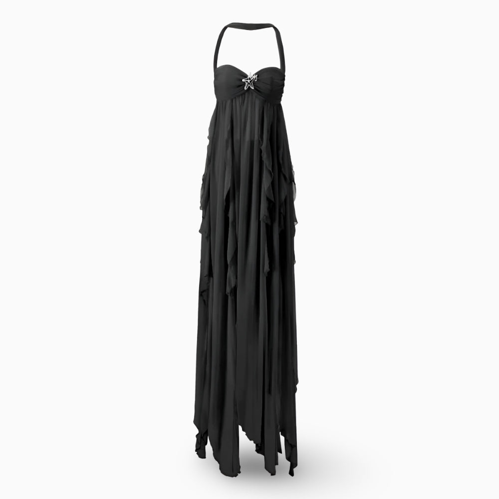 Women's Pleated Off Shoulder Maxi Gown