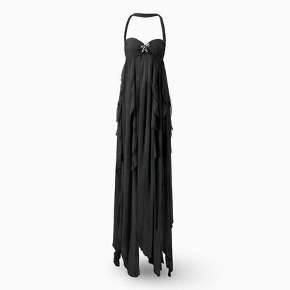 Women's Pleated Off Shoulder Maxi Gown