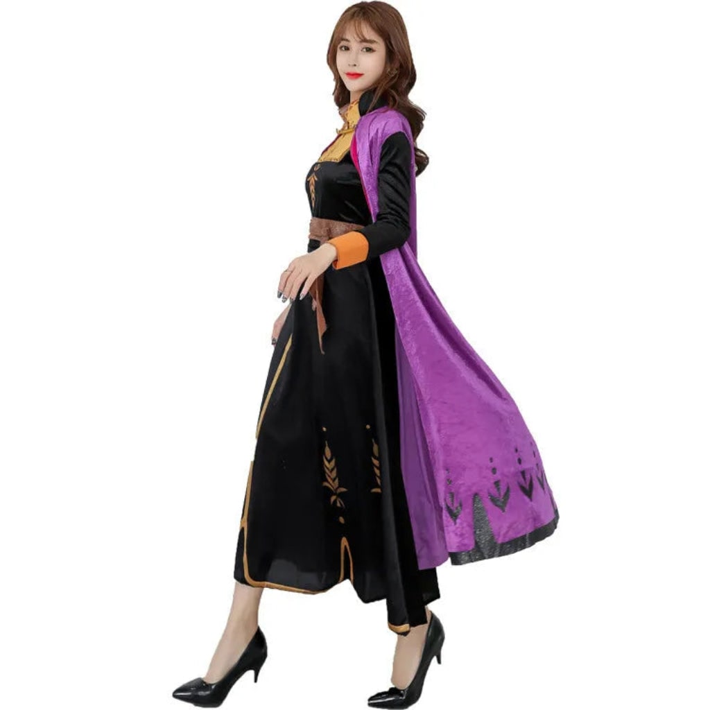 Women's Princess Halloween Costume Dress Flowing Cape Fantasy Outfit