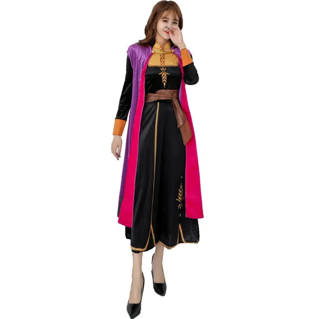 Women's Princess Halloween Costume Dress Flowing Cape Fantasy Outfit