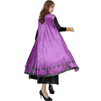 Women's Princess Halloween Costume Dress Flowing Cape Fantasy Outfit