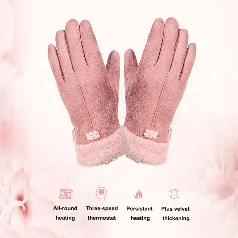 Women’s Rechargeable Heated Gloves Touchscreen Fast Warm Up Adjustable Heat