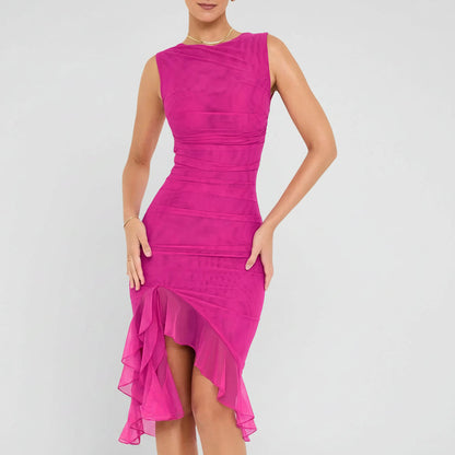Women's Ruched Off Shoulder Midi Cocktail Dress
