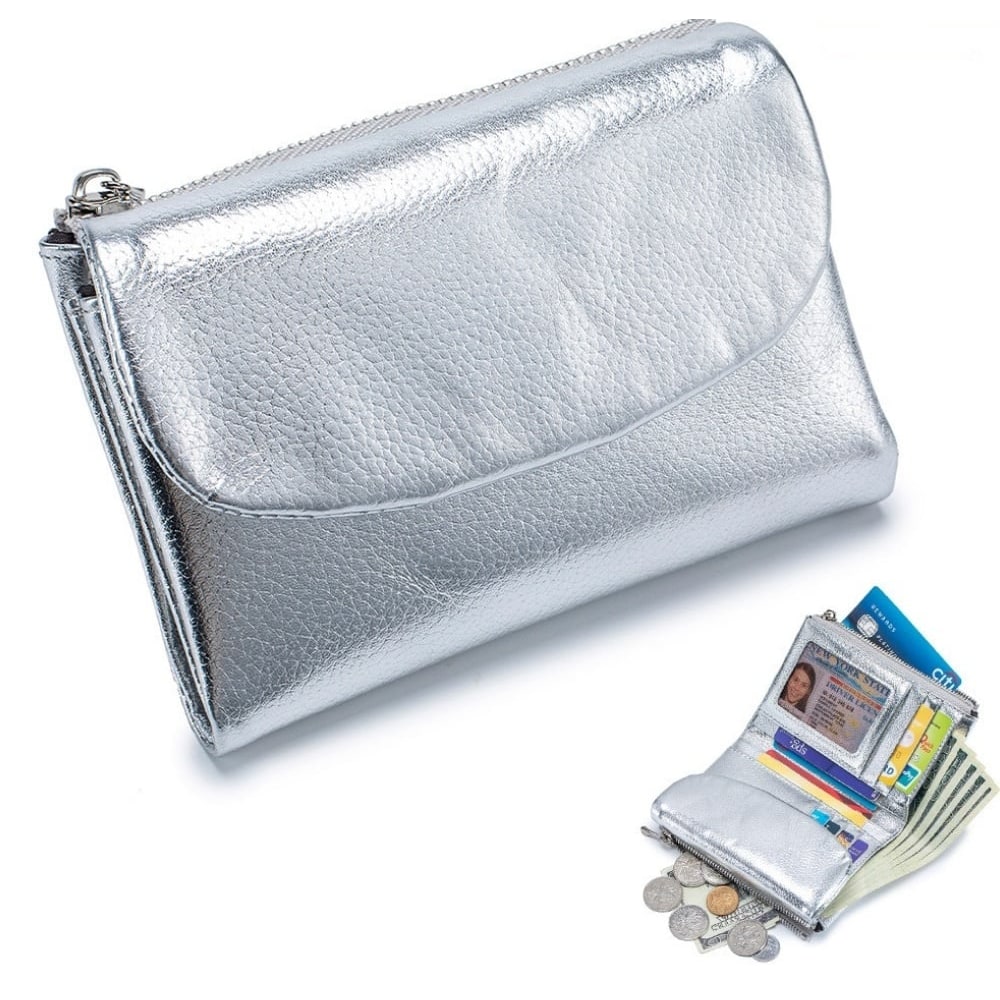 Women's Slim Bifold RFID Wallet With Card And Coin Storage