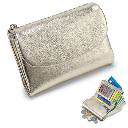 Women's Slim Bifold RFID Wallet With Card And Coin Storage