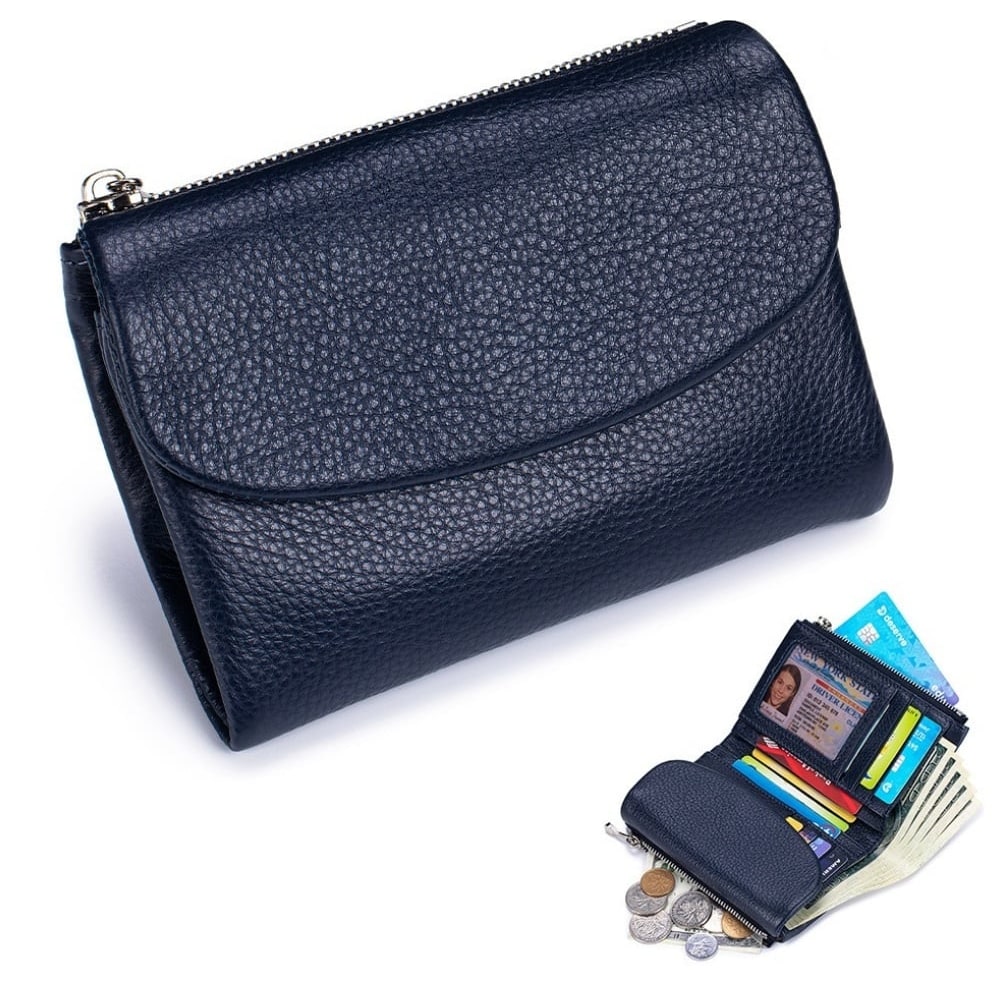 Women's Slim Bifold RFID Wallet With Card And Coin Storage