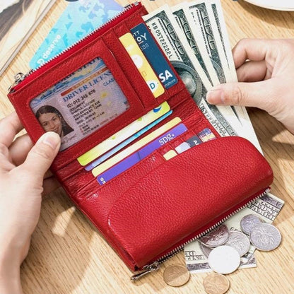 Women's Slim Bifold RFID Wallet With Card And Coin Storage
