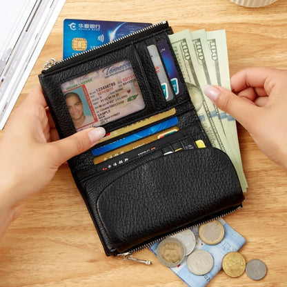 Women's Slim Bifold RFID Wallet With Card And Coin Storage