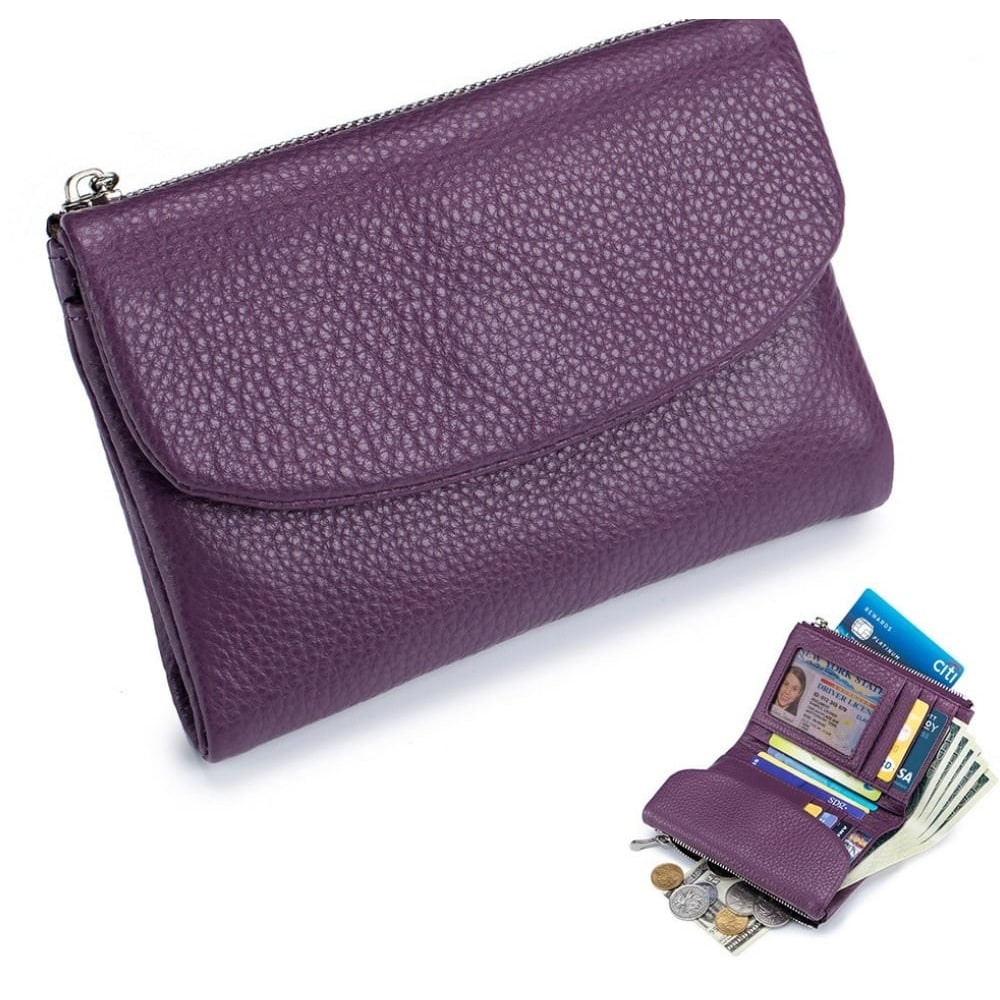 Women's Slim Bifold RFID Wallet With Card And Coin Storage