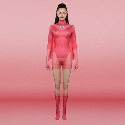 Superheltekostume til kvinder som jumpsuit med kappe, halloweenoutfit
