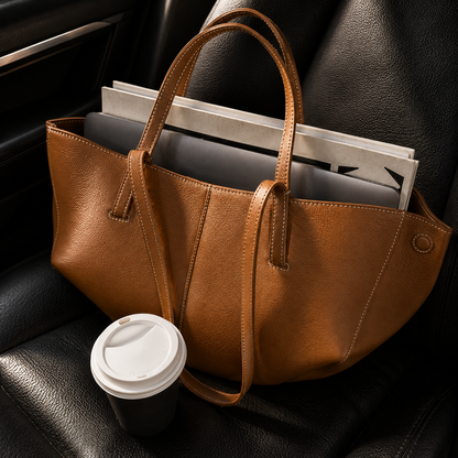 Women's Vintage Structured Tote Shoulder Bag