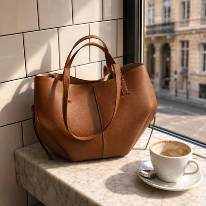 Women's Vintage Structured Tote Shoulder Bag