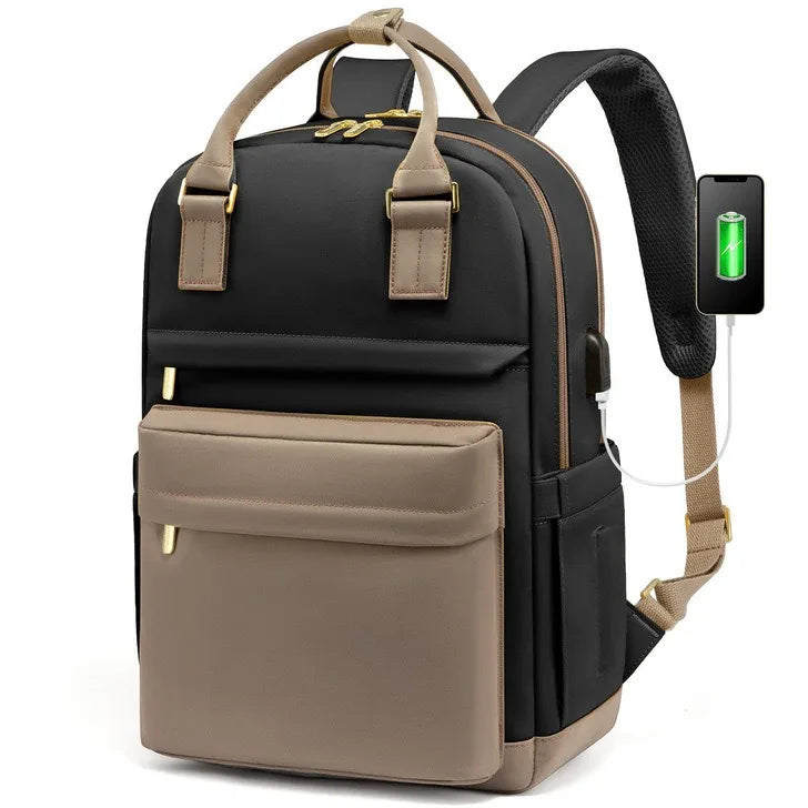 Women’s Waterproof Laptop Backpack 17 Inch with USB Charging Port – Elegant Backpack for School, Work and Travel