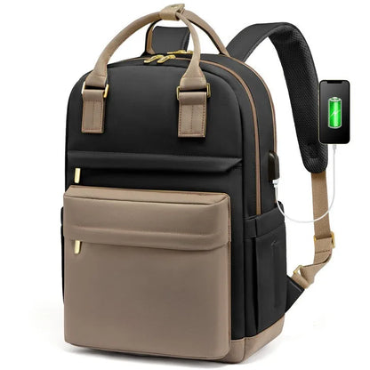 Women’s Waterproof Laptop Backpack 17 Inch with USB Charging Port – Elegant Backpack for School, Work and Travel