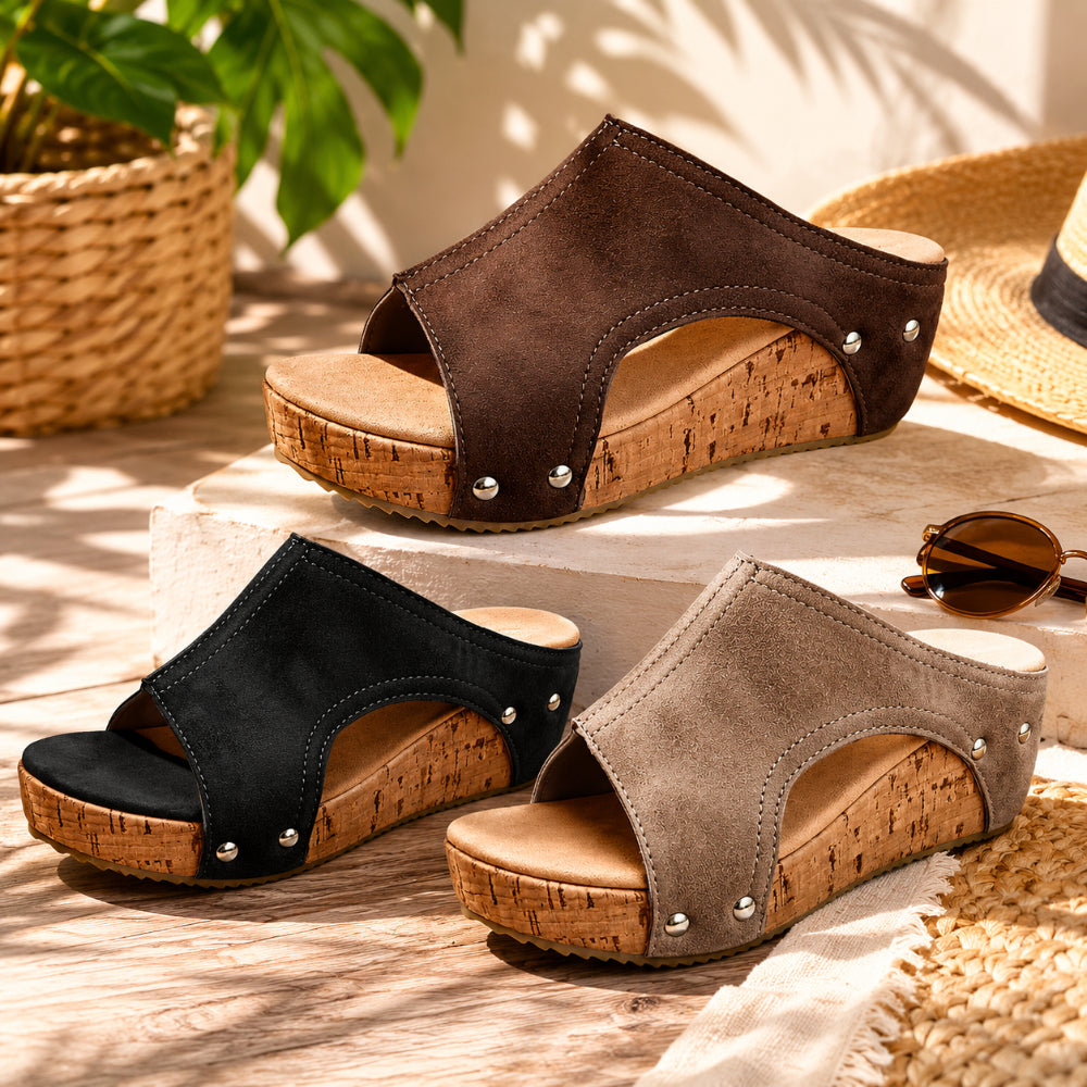 Women's Wedge Platform Slip On Sandals Casual Summer Shoes