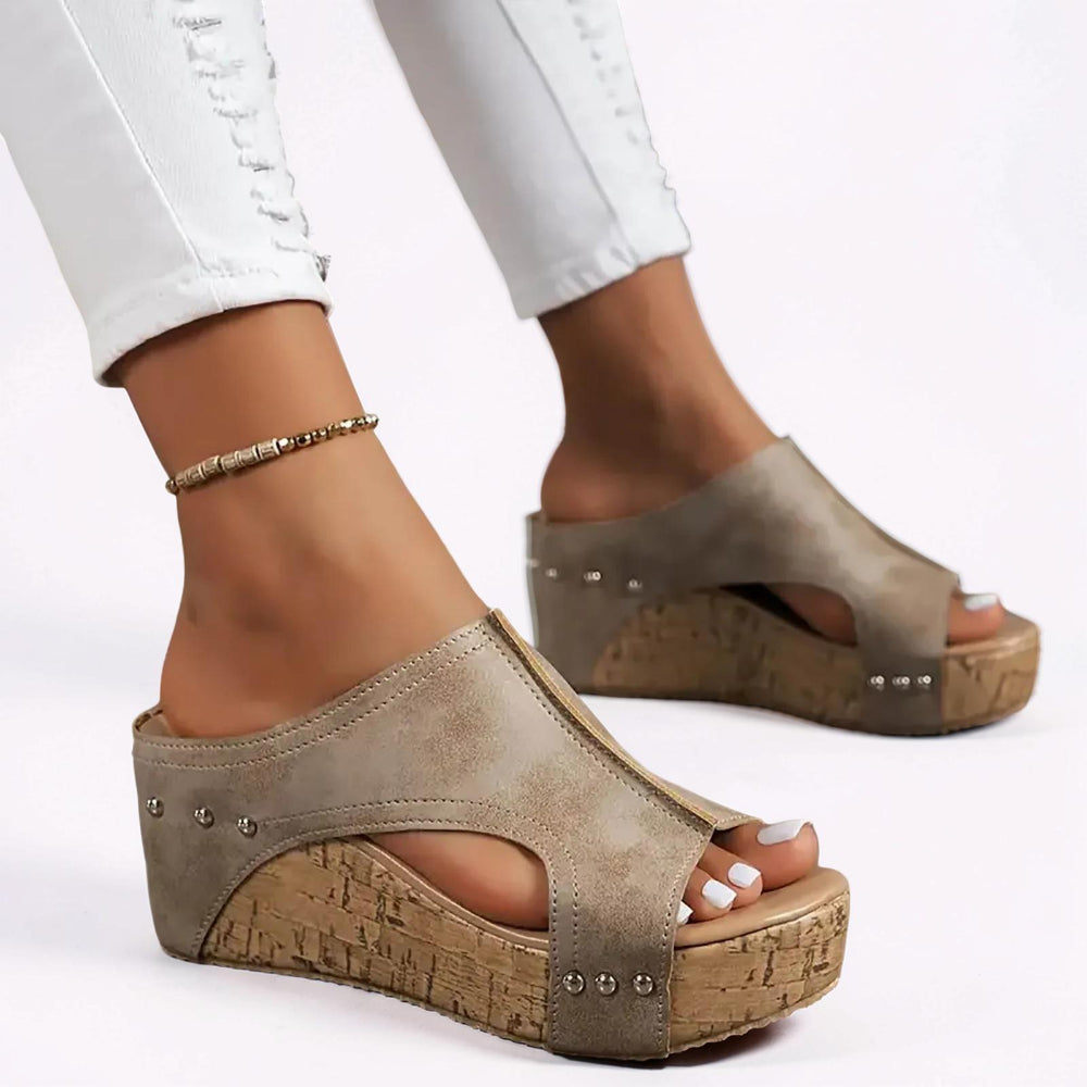 Women's Wedge Platform Slip On Sandals Casual Summer Shoes